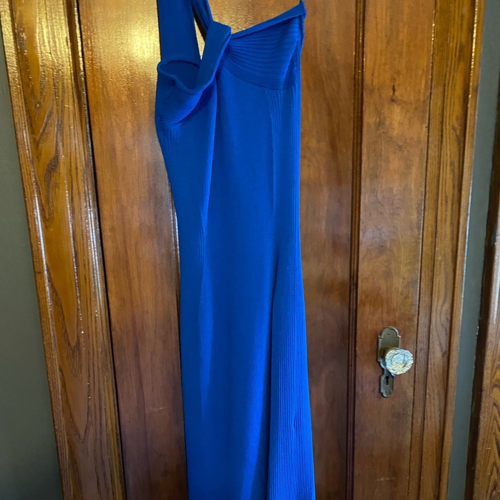 Beautiful electric blue fitted maxi dress